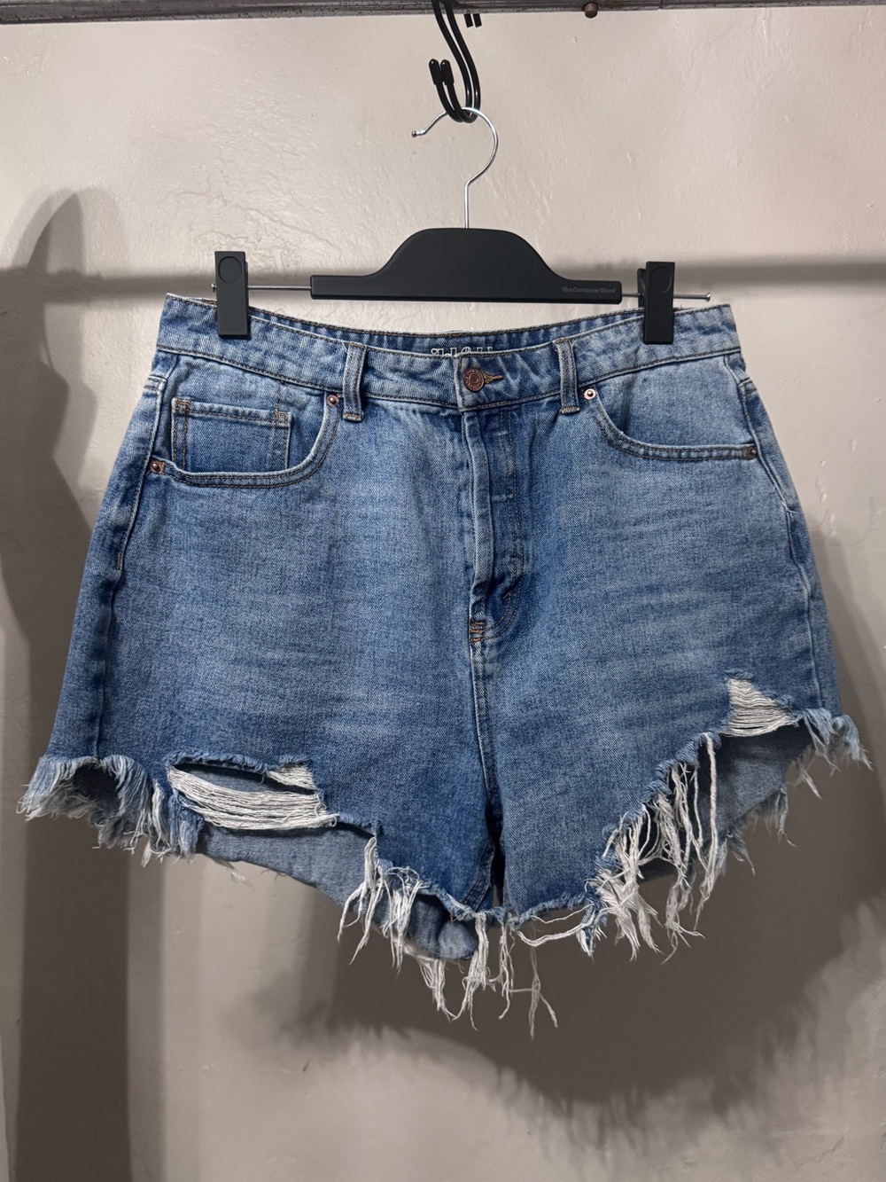 Wild Fable Heavily Distressed High Rise Denim Cutoff Shorts Blue Womens Size 12
